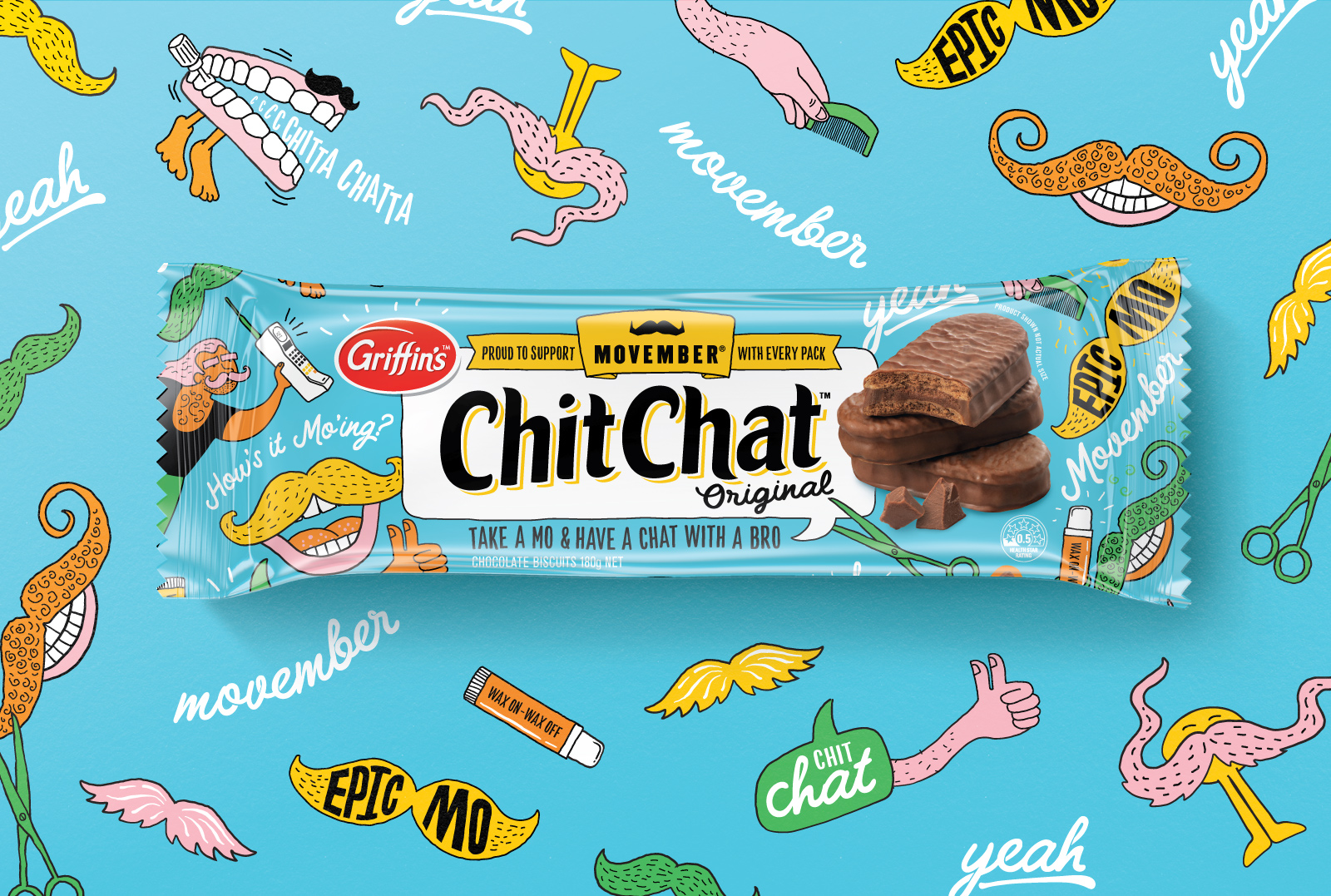 包裝設計分享｜巧克力餅干包裝創意GRIFFIN’S CHIT CHAT MOVEMBER
